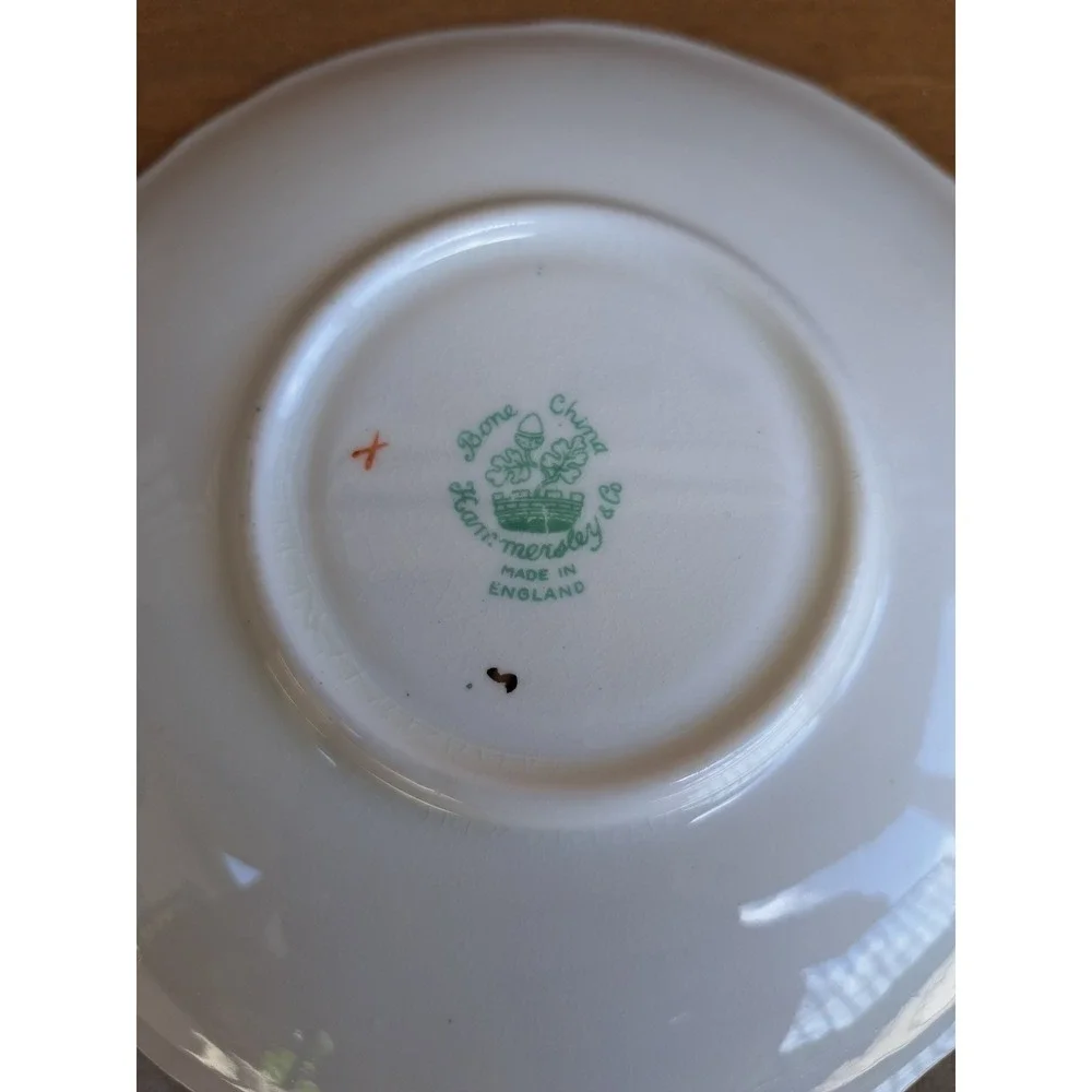 Hammersley & Co Bone China Teacup And Saucer Gold Trim Floral Made in England